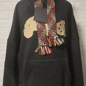 Palm Angels Black Sweater with Tan Bear Design